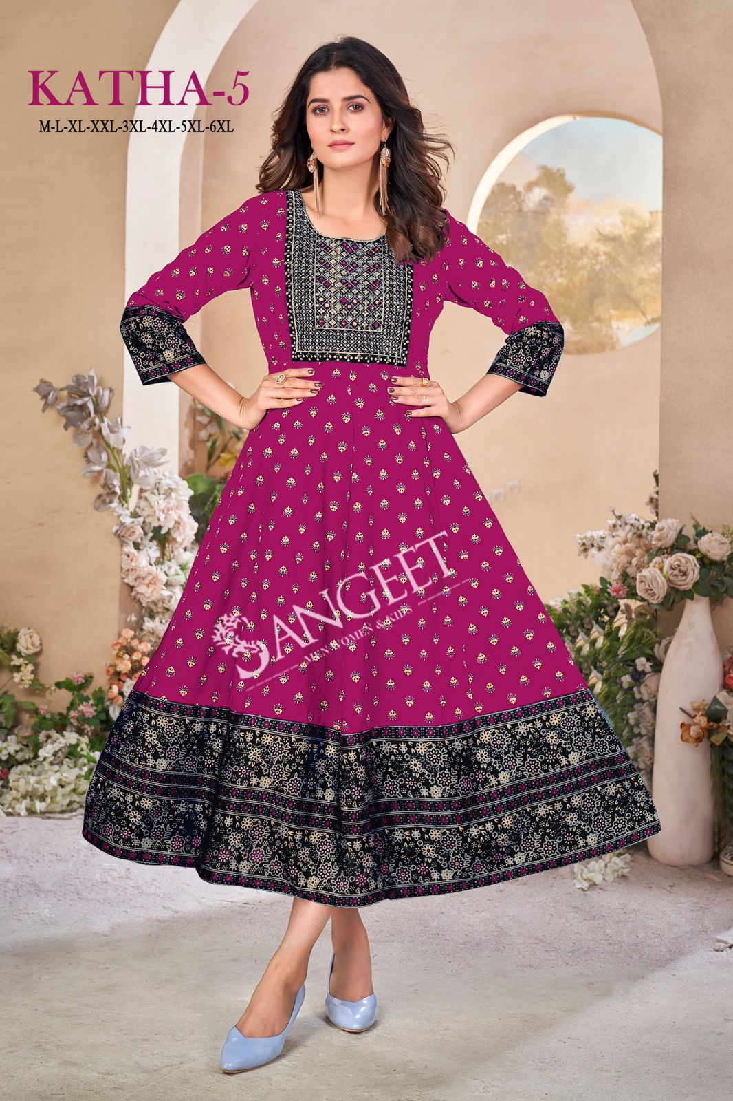 Katha 5 Rayon Embroidery Kurtis Wholesale Clothing Suppliers In India
